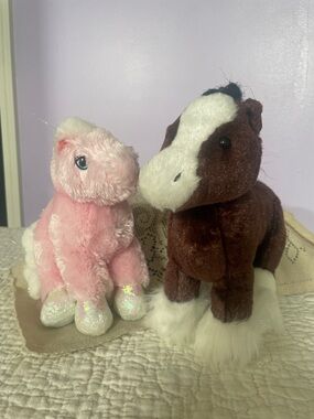 Webkinz Pink pony  & Clydesdale horse Soft Stuffed Animals  - no codes